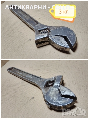 Голям Италиянски Стар Тръбен Раздвижен Ключ ACCIAIO FORGIATO / 3 кг. , снимка 3 - Антикварни и старинни предмети - 52250147