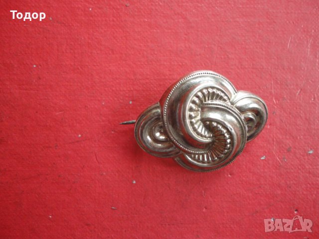 Позлатена сребърна брошка , снимка 4 - Други - 39957966