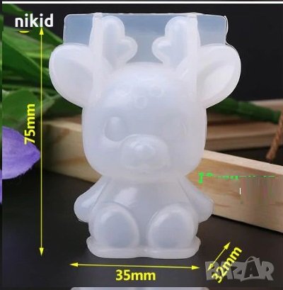 3d Елен Еленче сърна силиконов молд декорация украса фондан торта шоколад гипс смола свещ, снимка 2 - Форми - 29849392