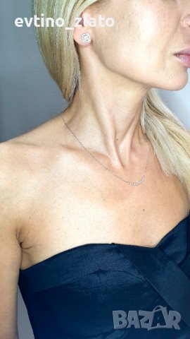 Златно колие 18К с диаманти , снимка 9 - Колиета, медальони, синджири - 40134506