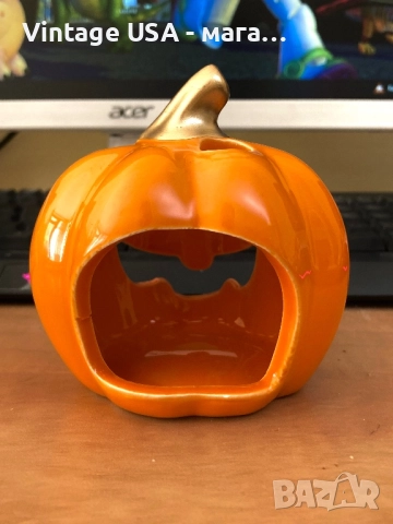 Малък керамичен свещник за Хелоуин / Halloween, снимка 3 - Декорация за дома - 52177295