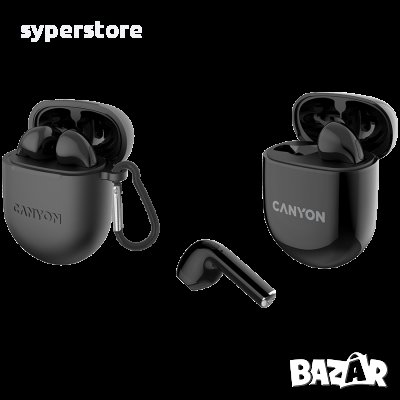 Безжични слушалки тапи, Canyon TWS-6, Черен, SS301545, снимка 2 - Bluetooth слушалки - 39956896