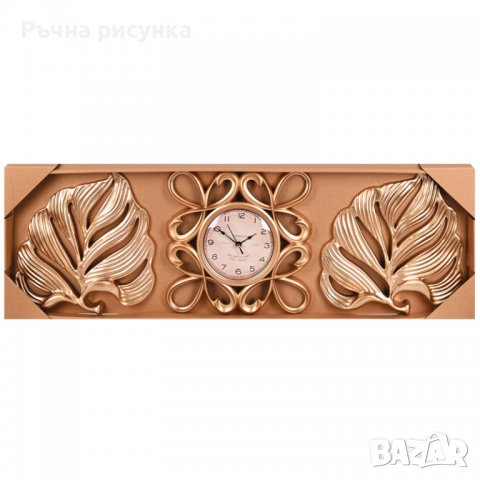 Декоративен часовник с две пана "Листо", снимка 1 - Декорация за дома - 39594339