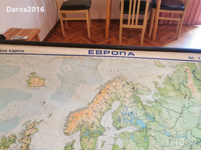 Стара учебна карта на Европа полезни изкопаеми , снимка 9 - Антикварни и старинни предмети - 39975699