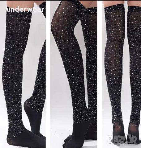 Чорапи 7/8 с камъчета, снимка 6 - Дамски чорапи - 53247500