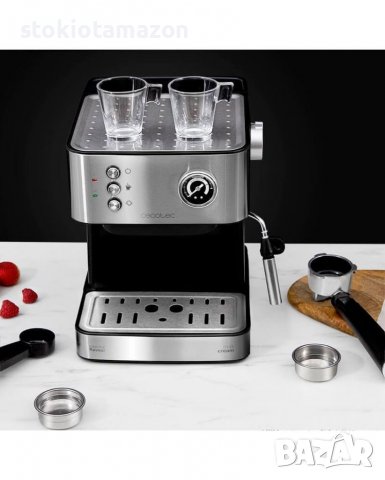 Еспресо машина Cecotec Power Espresso, 850 W, 20 bar, 1.5 л, Индикаторна лампа, Технология ForceArom, снимка 5 - Кафемашини - 38036536