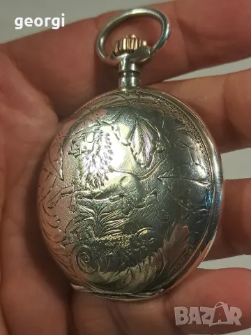 швейцарски сребърен джобен часовник Postala patent уникат, снимка 15 - Антикварни и старинни предмети - 47681558