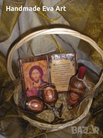 Подарък за Кръстник- Старинна книга с икона+ текст по избор, снимка 4 - Подаръци за кръщене - 47745161