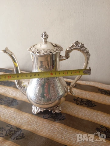 Посребрен месингов чайник, снимка 5 - Антикварни и старинни предмети - 50828870