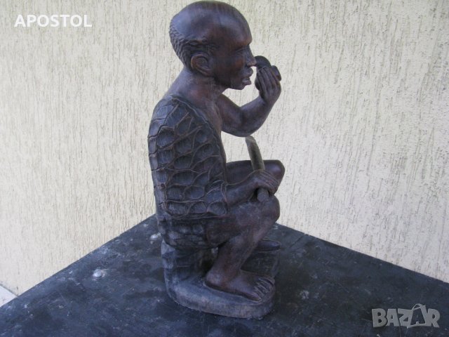  дървена статуетка африканска , снимка 4 - Колекции - 30408481