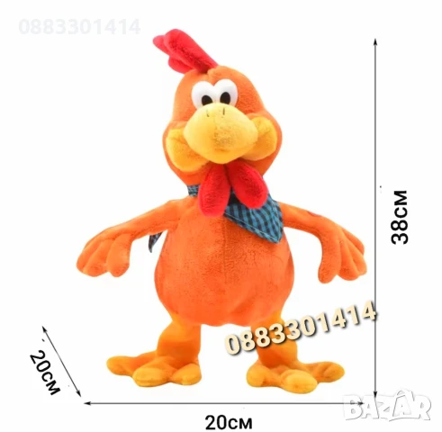 Плюшен Петел Пее и танцува Танцуващо пиле , снимка 2 - Музикални играчки - 50632303