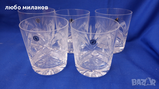 Български кристални чаши за уиски 5 бр, снимка 7 - Чаши - 44667296