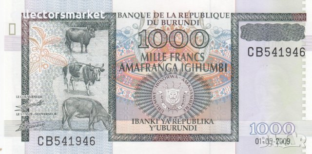 1000 франка 2009, Бурунди, снимка 1 - Нумизматика и бонистика - 36823028