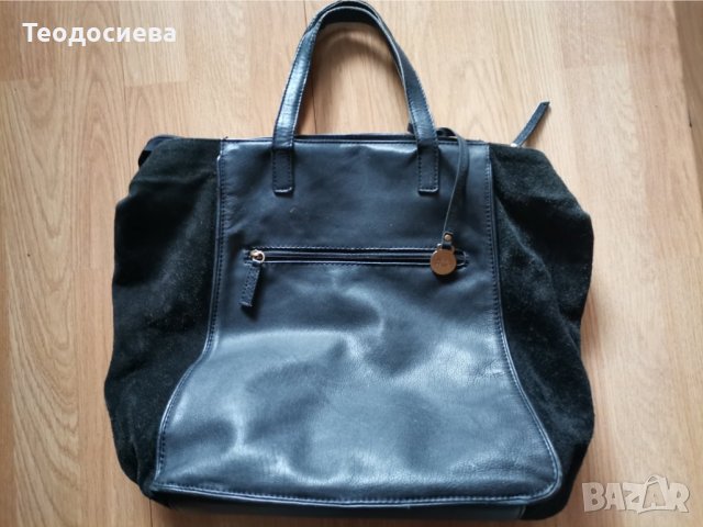 Черна дамска италианска чанта Vera Pelle, снимка 3 - Чанти - 39167500