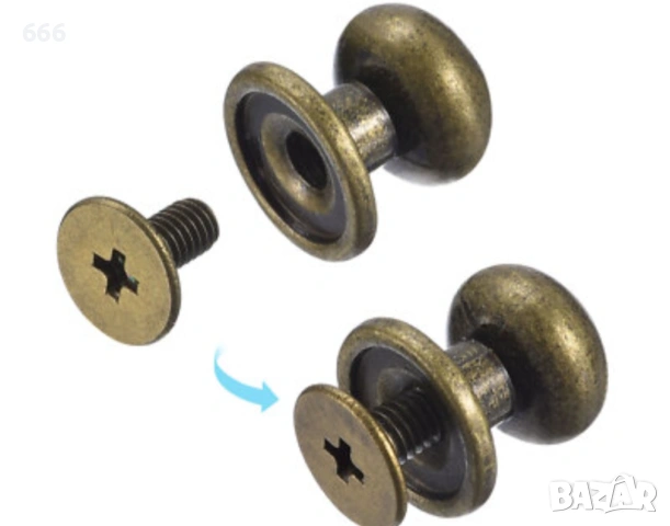 50 бр нитове с топче и винт за закопчаване 12mm, снимка 5 - Други стоки за дома - 53037529