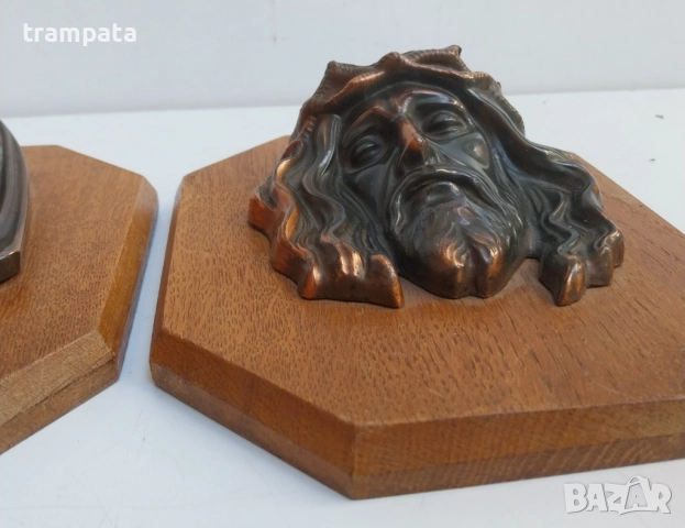 НАЙ ДОБРАТА ОФЕРТА стари барелефни фигури картини  Христос и Мария , снимка 6 - Други ценни предмети - 52619785