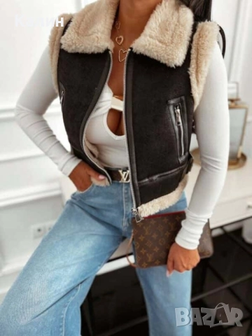 Дамски кожени елеци - два цвята - 50 лв.