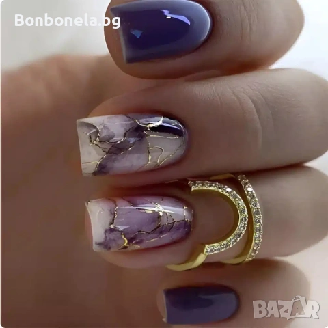 Самозалепващи изкуствени нокти Press On Nails, снимка 16 - Продукти за маникюр - 53033599