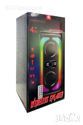 Безжичен високоговорител KTS-1812 с RGB осветление, снимка 5 - Друга електроника - 52263348