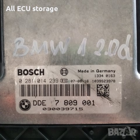 Компютър двигател за BMW E81 E87 118d N47 , DDE 7809001 , BOSCH 0 281 014 239,, снимка 1 - Части - 44369401
