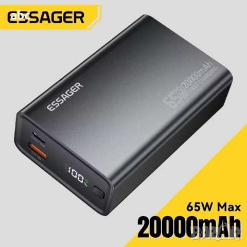 Външна батерия Essager, 20000mAh, 65W
