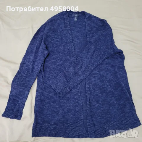 Дамска тъмносиня плетена жилетка с дълъг ръкав GAP, размер M, снимка 4 - Блузи с дълъг ръкав и пуловери - 56208662