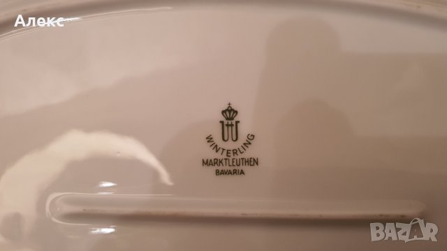 Winterling Нежно Порцеланова плато, син кант. Отлично!, снимка 5 - Чинии - 36624287