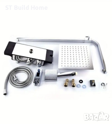 🚿 Душ система с термостат – Черен дизайнерски комплект от, снимка 3 - Душове - 51869199