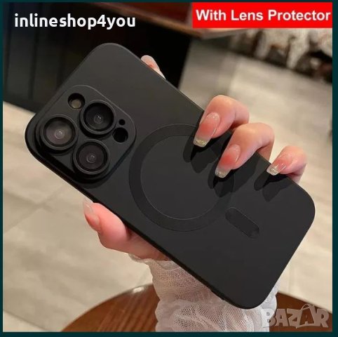 Матов Силиконов MagSafe Кейс за Apple iPhone 15 | 15 Pro | Pro Max, снимка 5 - Калъфи, кейсове - 42334322
