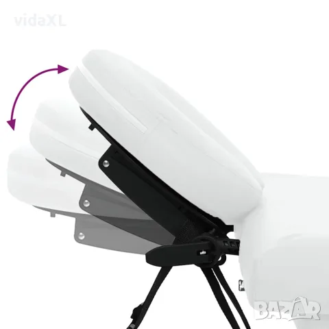 vidaXL Алуминиева масажна кушетка с 4 зони, цвят: кремаво-бял, снимка 6 - Кушетки - 56146050