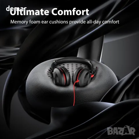 Слушалки Earbay с микрофон, USB кабелни слушалки, шумопотискане, вграден контрол, снимка 7 - Слушалки и портативни колонки - 49934316