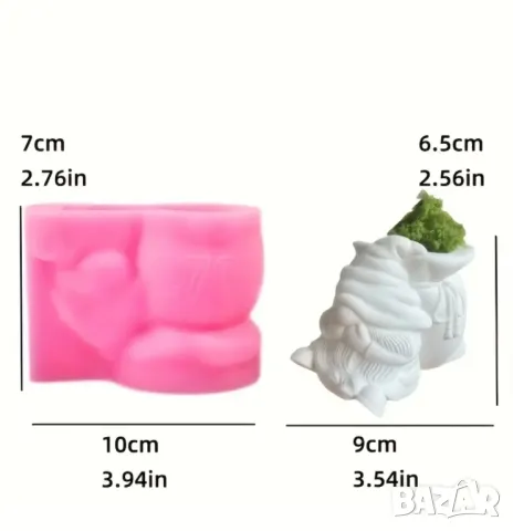 Молд кашпа дядо Коледа, снимка 8 - Форми - 48034290