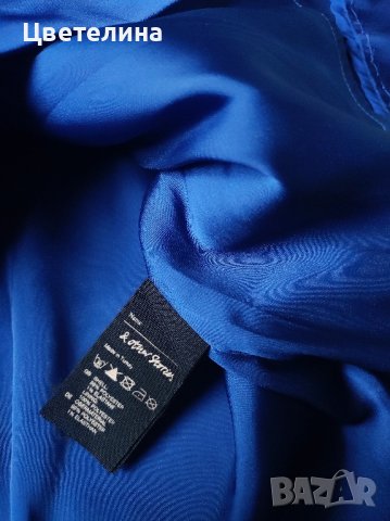 Елегантна синя сатенена рокля размер S/36 цена 84 лв., снимка 7 - Рокли - 42621899