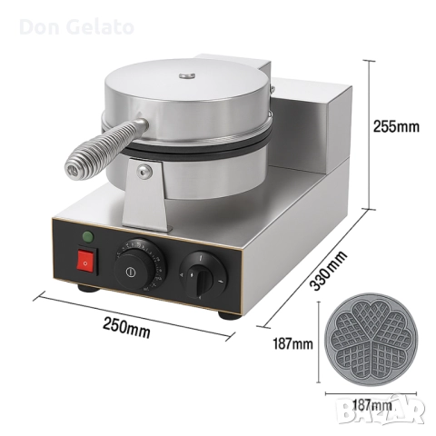 Професионален гофретник за белгийски гофрети с форма на сърца – Hearts Waffle, снимка 4 - Обзавеждане за заведение - 52509058