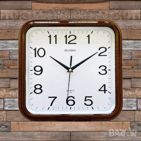 Елегантен квадратен винтидж часовник за стена / 28 см x 29 см;, снимка 2 - Други стоки за дома - 49909114