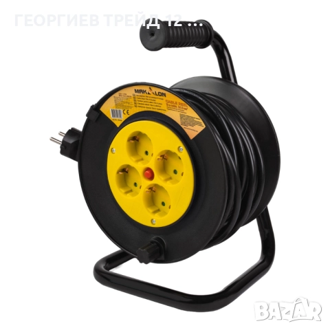 Удължител 15m на макара 4 гнезда