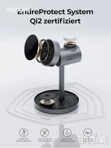 Зарядна станция AMEGAT за Apple Watch и iPhone, 3 в 1 безжично зарядно устройство 15 W за MagSafe, снимка 6 - Друга електроника - 48981472