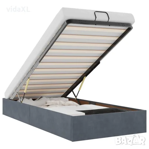 vidaXL Османска рамка за легло без матрак, тъмносива, 80x200см, кадифе（SKU: 3310926）