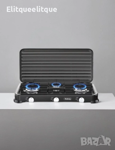 Троен газов котлон газов с капак Rosberg, 30mbar 2x2.2kWh+1x1kWh, снимка 6 - Котлони - 52241230