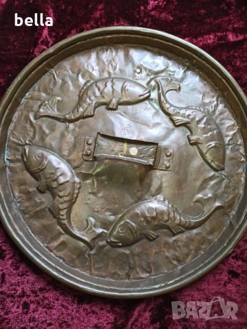 Масивно старо медно пано за стена релефно 2 кг, снимка 9 - Други ценни предмети - 34870822