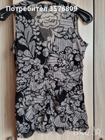 Елегантна блуза потник, в черна щампа , снимка 3 - Корсети, бюстиета, топове - 39568519