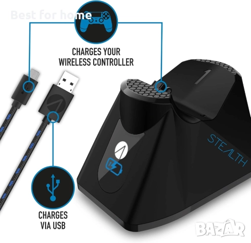 STEALTH SP-C60 Зарядна станция и стойка за слушалки, снимка 5 - Друга електроника - 52925697