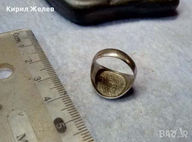 СТИЛЕН СРЕБЪРЕН ПРЪСТЕН СРЕБРО 925 с КРЪСТООБРАЗЕН ЗЕЛЕН ЕМАЙЛ РЪЧНА АРТ РАБОТА 49997, снимка 10 - Пръстени - 50024179