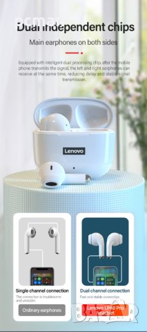 Lenovo LP40 Pro Earphone Bluetooth 5.1 безжични слушалки, снимка 3 - Слушалки, hands-free - 39549981