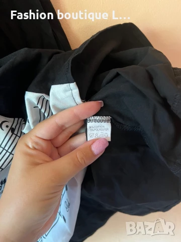 Музикална рокля с ноти и петолиния в черно бял цвят и цип на гърба 🖤, снимка 6 - Рокли - 51181903