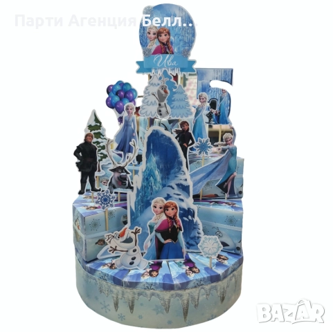 Картонена торта Frozen Елза Замръзналото Кралство Фроузен, снимка 2 - Други - 46671240