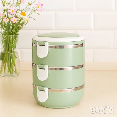 Ефективна и практична тройна кутия за съхранение на храна, снимка 5 - Кутии за храна - 51852541