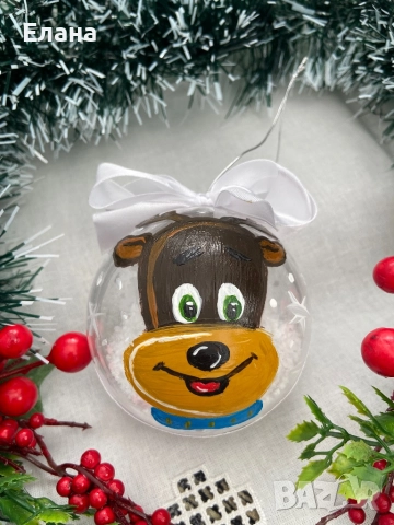 Ръчно рисувани Коледни топки, снимка 4 - Декорация за дома - 52439569