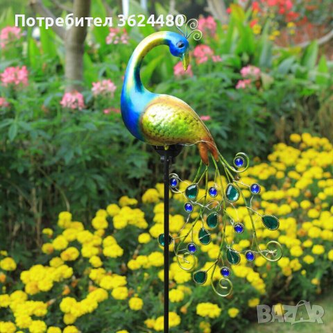 Градинска Соларна Лампа Паун, снимка 4 - Соларни лампи - 42829628