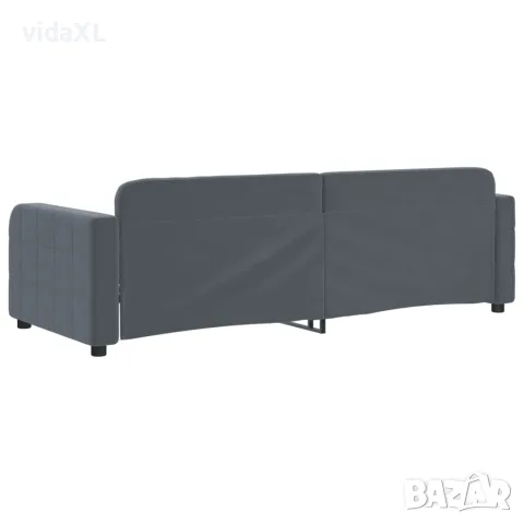 vidaXL Кушетка, тъмносива, 80x200 см, кадифе, снимка 5 - Спални и легла - 56147267